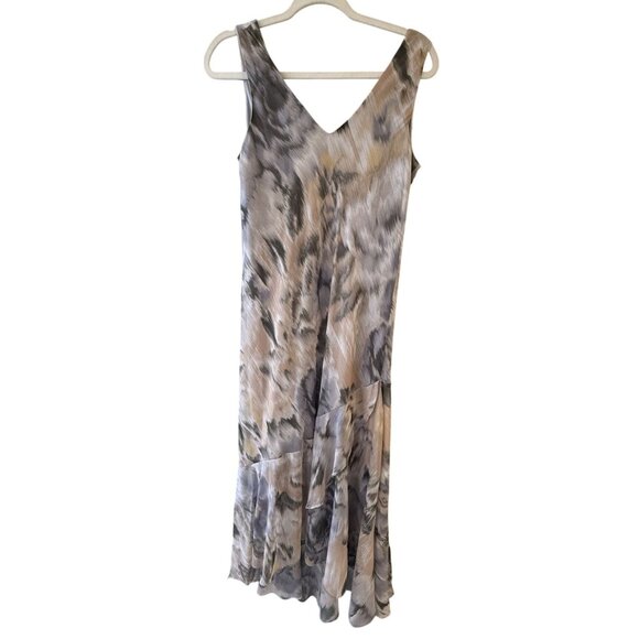 R&M Richards Womens Sleeveless Tiered HI Lo Maxi Dress Size 14 Floral Elegant - Picture 8 of 9